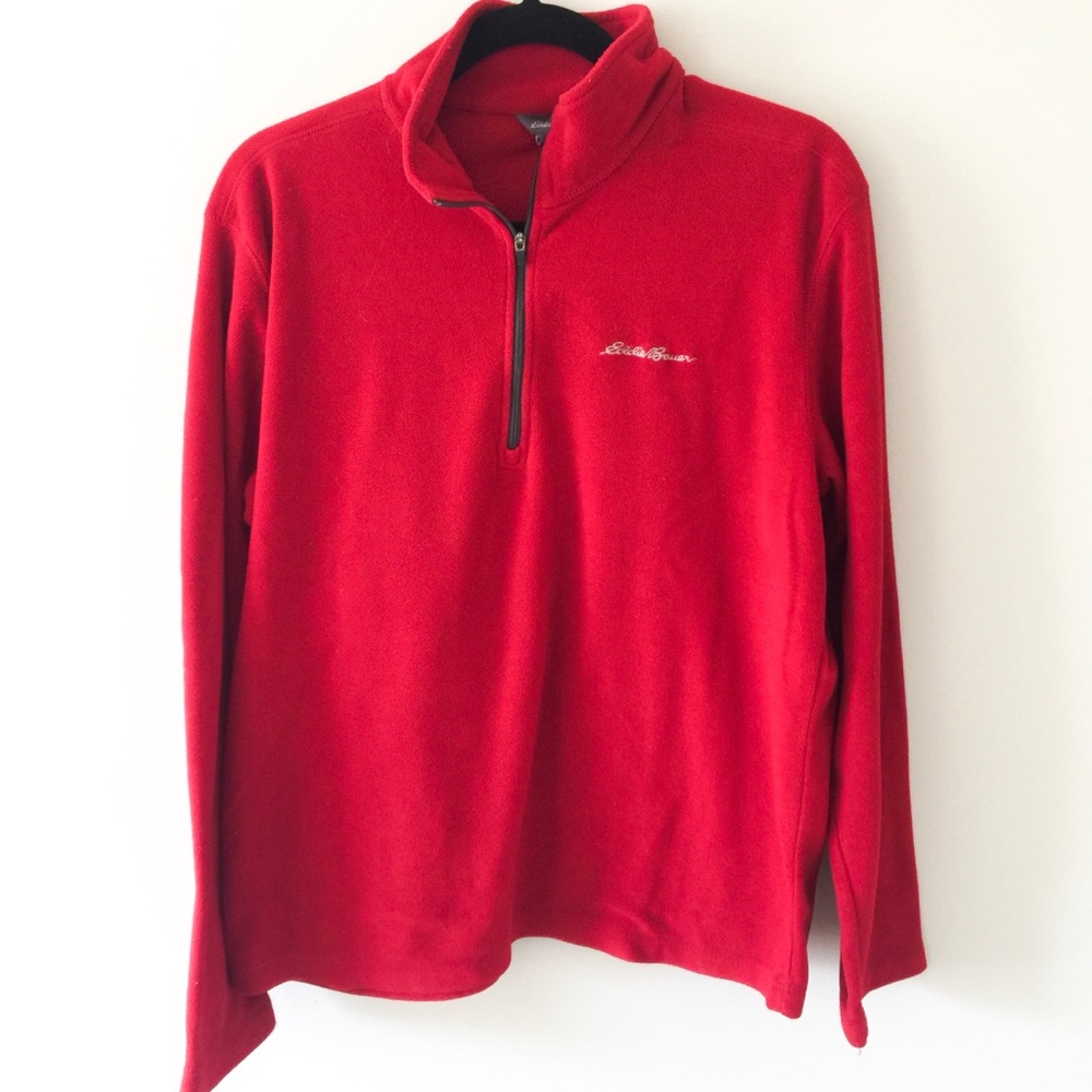Eddie Bauer | Red Fleece Quarter Zip